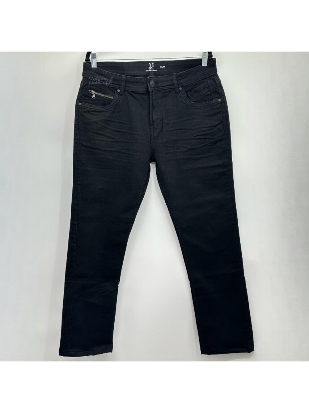New York & Company Black Wash Biker Slim Fit Jeans Size 34/30